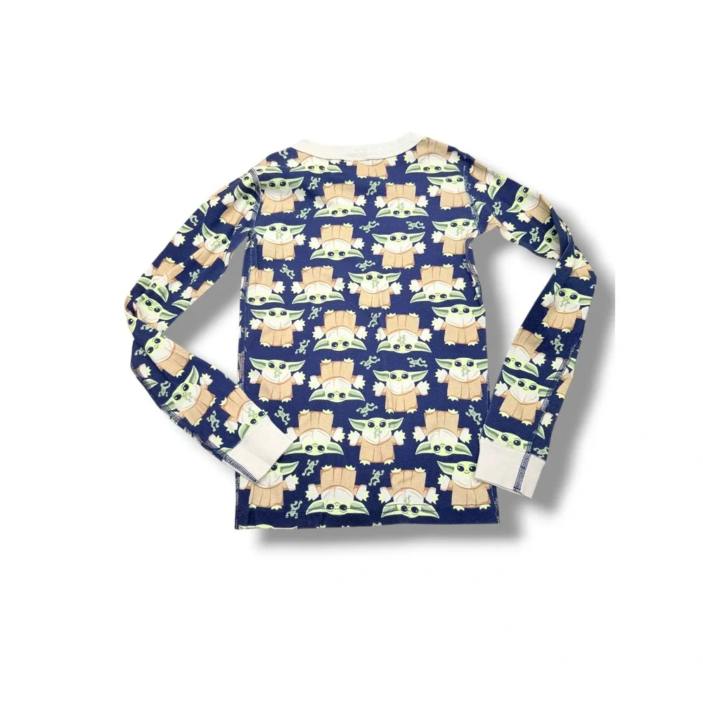 Hanna Andersson Star Wars Pajama Top Kids 10 Blue Grogu Baby Yoda Organic Cotton